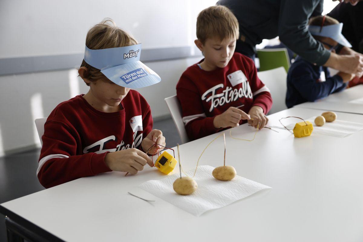 Kinder bauen ihre eigene Batterie